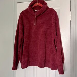 NWT Westbound Red Soft Chenille Relaxed Fit Soft Cowl Neck long sleeve sweater